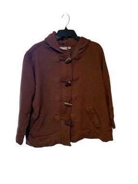 Vintage Y2k Sport Savvy Womens Size 1X Brown Long Sleeve Toggle Button Up Jacket